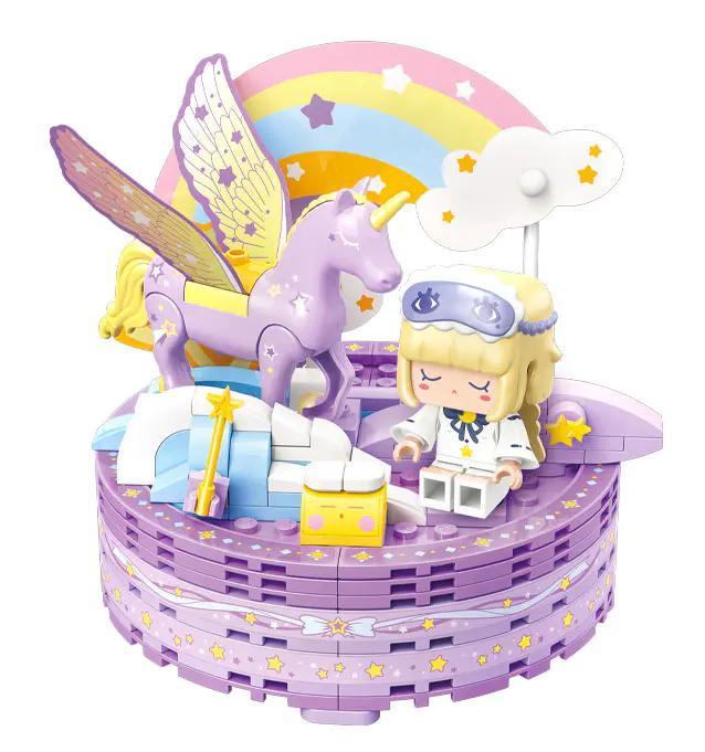 Bộ lắp ghép Mini World Kỳ lân 72032-4 có hộp đựng đồ, dành cho bé gái 6 tuổi, chất lượng cao, giá tốt
