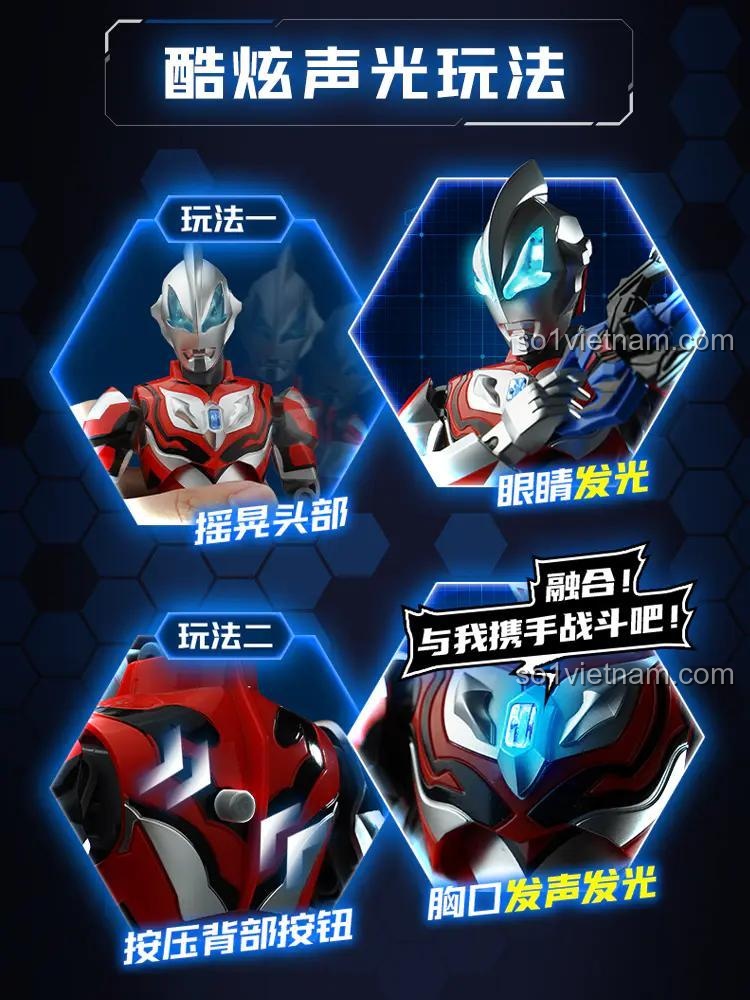 Trải nghiệm âm thanh và ánh sáng với mô hình Ultraman Geed Tinh Anh Rực Rỡ Qman 75062