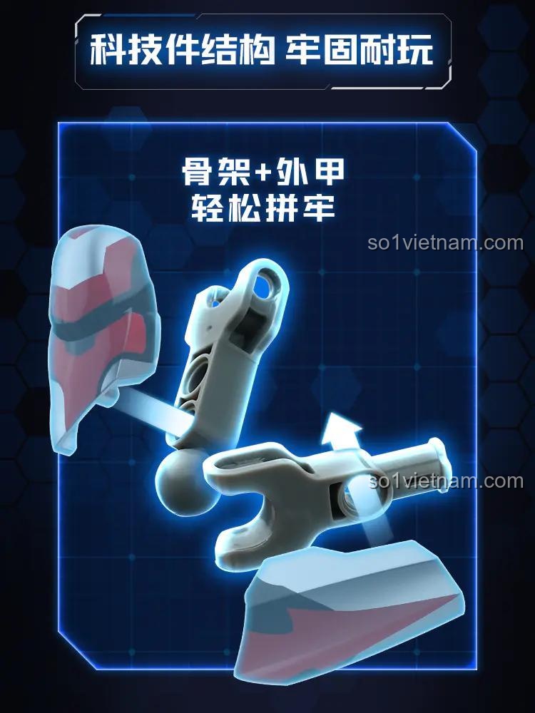 Cấu trúc lắp ráp mô hình Ultraman Geed Tinh Anh Rực Rỡ Qman 75062