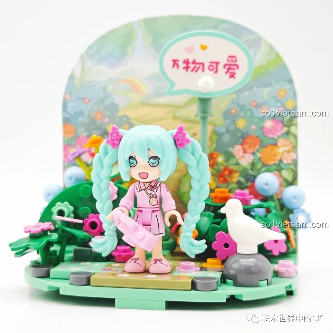 Đánh giá Qman 76011 Hatsune Miku Bốn Mùa: Mô hình Miku Dạo Chơi Ngày Xuân hoàn chỉnh, tươi tắn và rực rỡ.