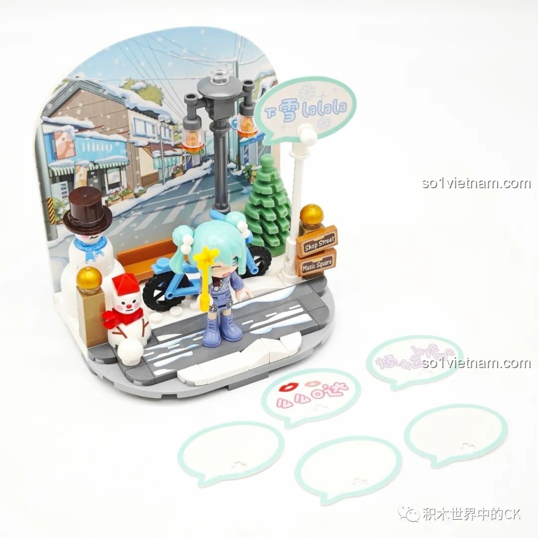 Đánh giá Qman 76011 Hatsune Miku Bốn Mùa: Góc nhìn khác của mô hình Vui Đùa Cùng Tuyết, chi tiết người tuyết.