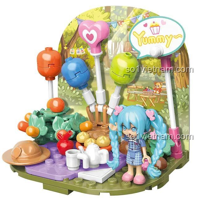 Enlighten Hatsune Miku Chibi chủ đề Dã Ngoại Mùa Thu, đồ chơi mô hình Bộ sưu tập Hatsune Miku cho bé gái 6 tuổi, giá rẻ