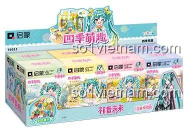 Hộp trưng bày bộ lắp ghép Hatsune Miku Bốn Mùa Qman 76011, đồ chơi mô hình Hatsune Miku Chibi cho bé gái 6 tuổi, giá tốt