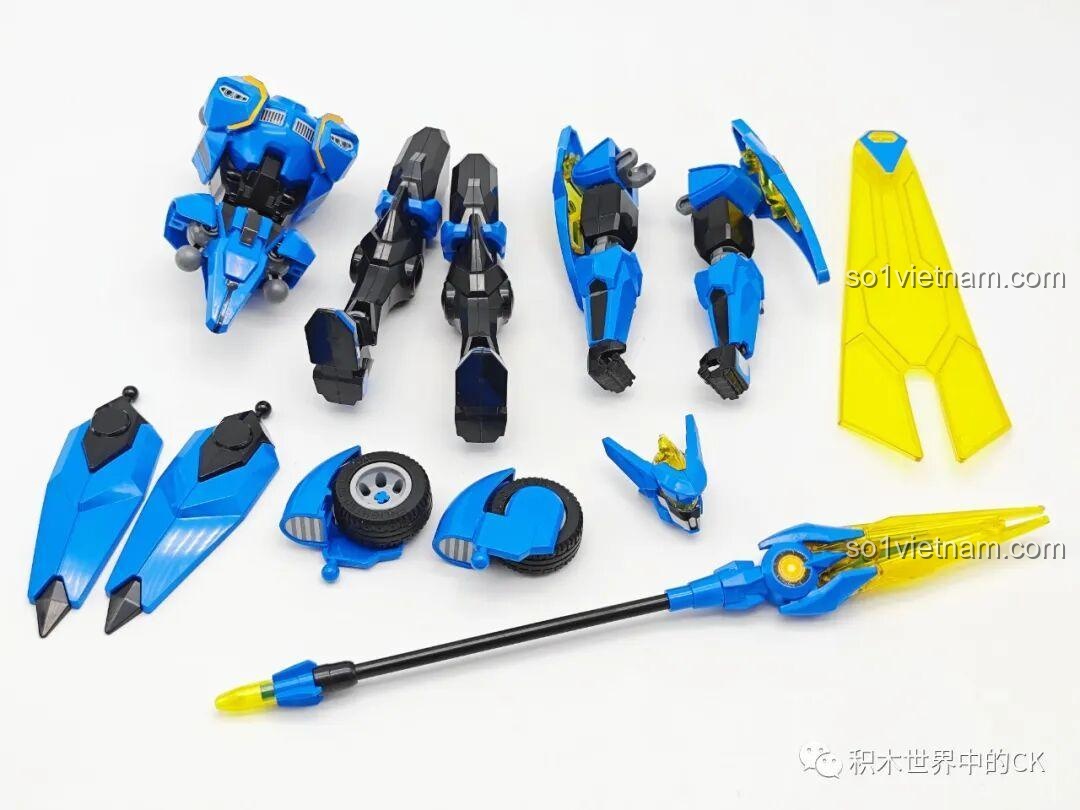 Các bộ phận chính của Mô hình Triệu Vân Trái Tim Động Cơ sau khi được lắp ráp riêng lẻ, chuẩn bị cho bước lắp ráp cuối cùng.