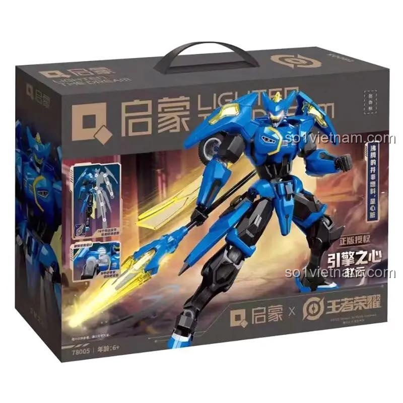 Hình ảnh hộp sản phẩm bộ lắp ráp Mecha Triệu Vân Engine Heart QMAN 78005. Hộp thiết kế đẹp mắt, phù hợp làm quà tặng cho bé trai.