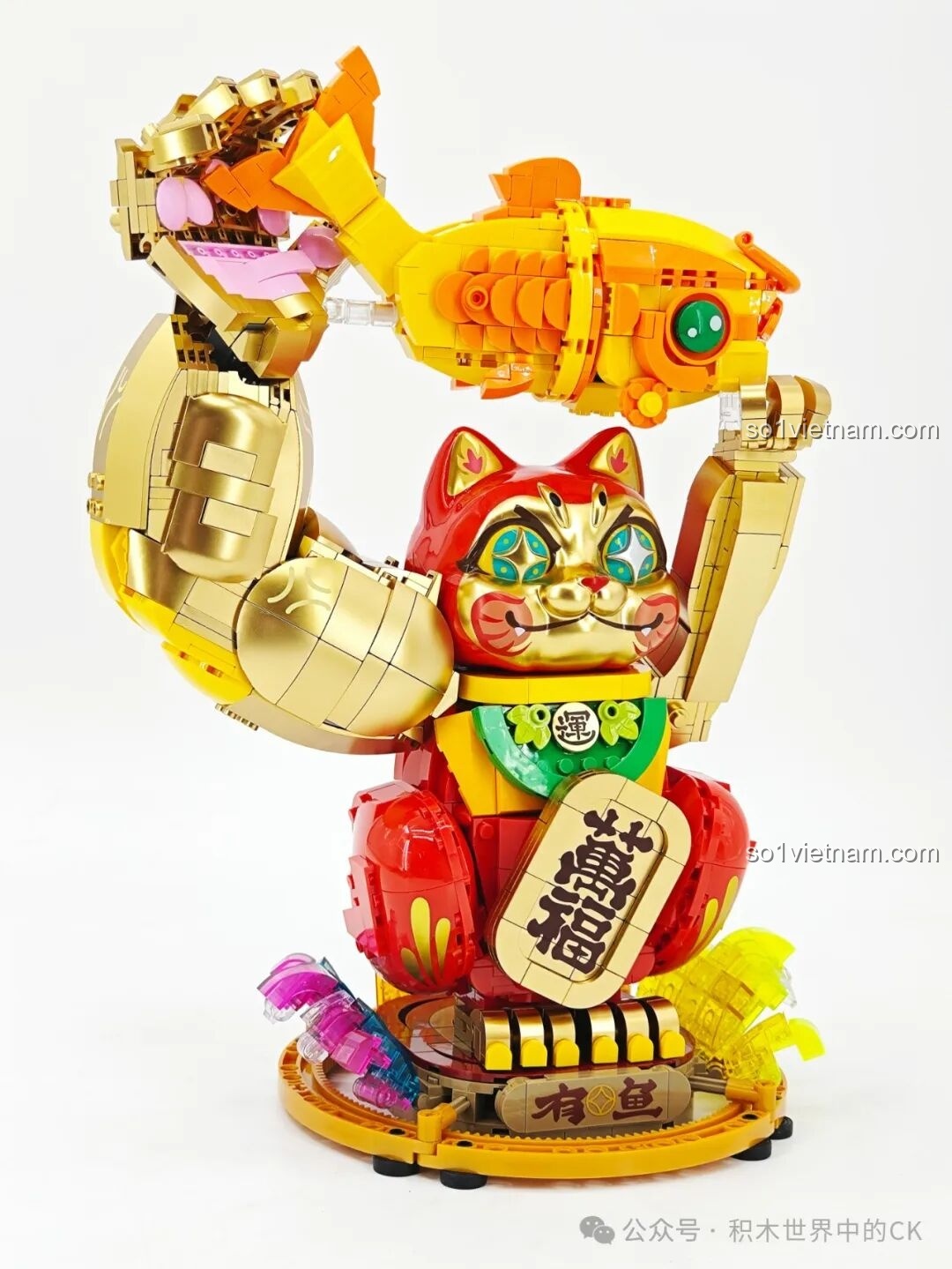 Chi tiết quá trình lắp ráp đầu mèo của bộ TOP TOY TC1830