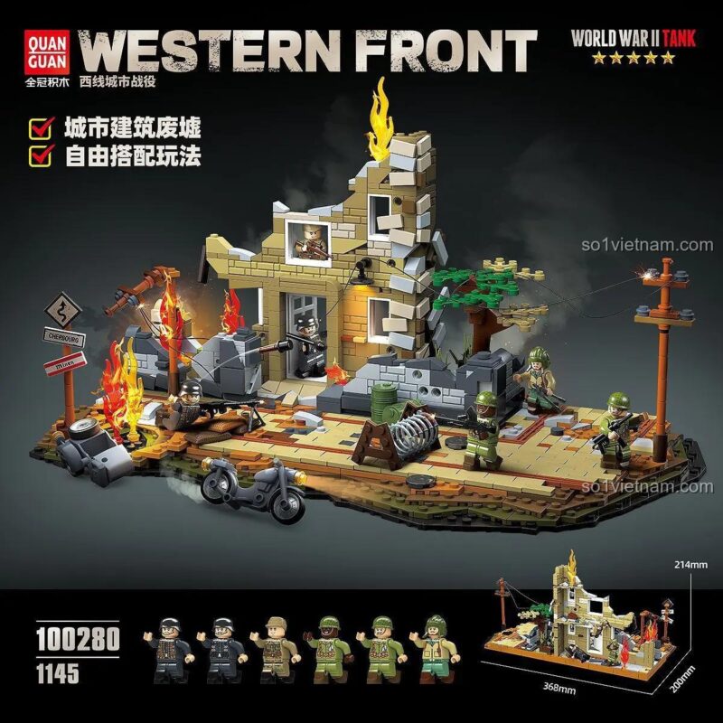 Mô hình tổng thể bộ đồ chơi QUAN GUAN 100280 Chiến dịch Thành phố Mặt trận phía Tây