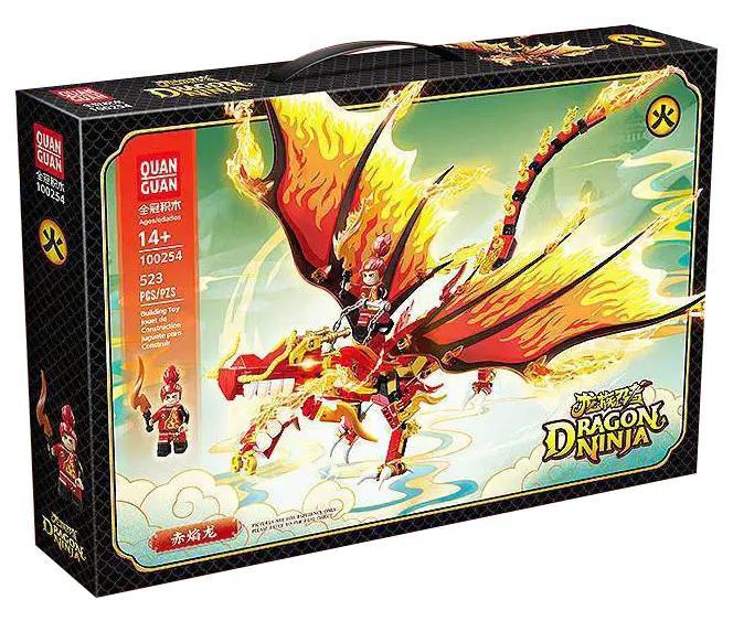 Bộ lắp ráp Rồng Lửa Ninja QUANGUAN 100254 giá tốt cho bé trai 14 tuổi, đồ chơi mô hình Rồng Đỏ Ninja chất lượng cao.