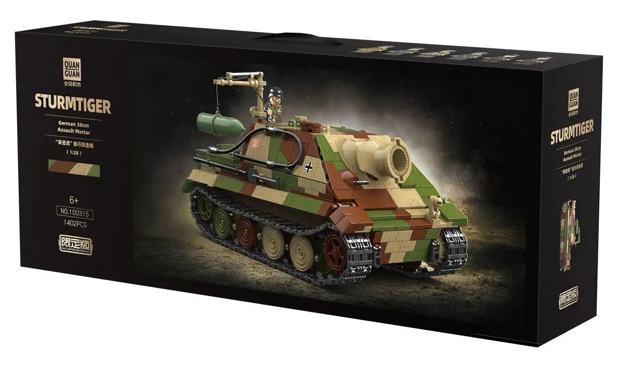 Hộp bộ đồ chơi lắp ghép xe tăng SturmTiger Đức QUANGUAN 100315