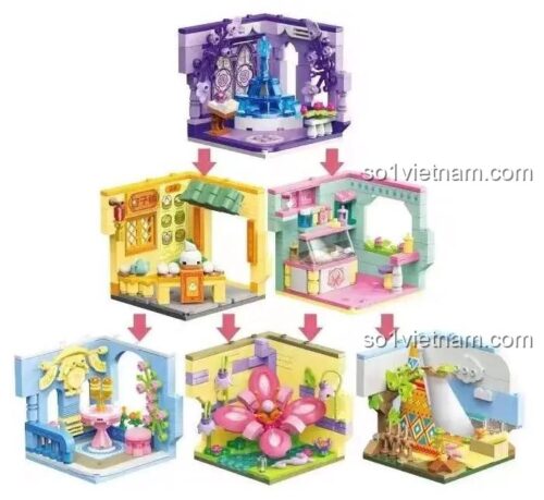 Các cảnh lắp ráp bộ đồ chơi Mini World 72031 My Little Girls