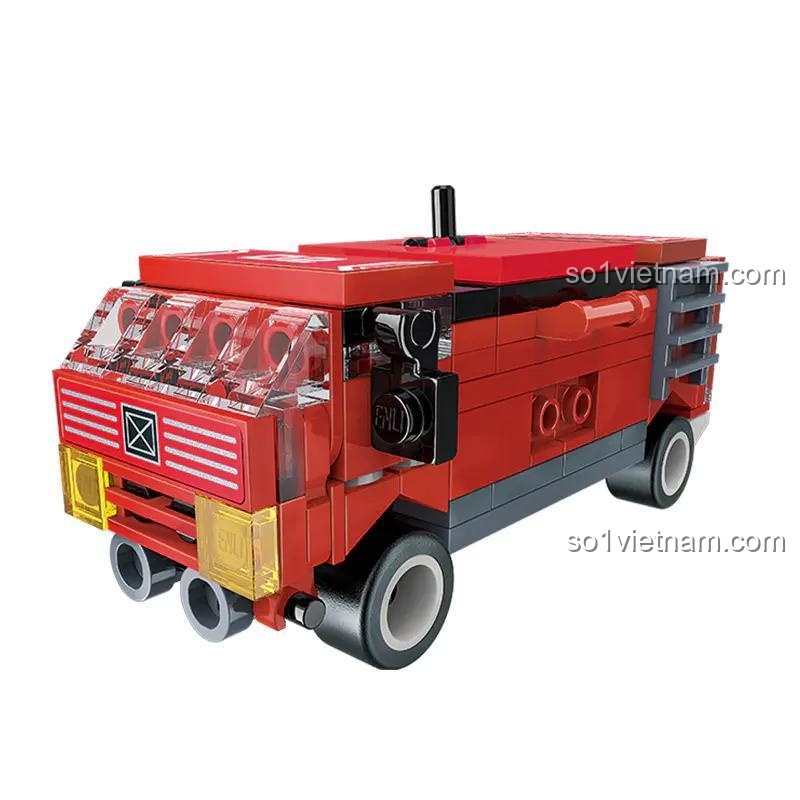 Xe cứu hỏa lắp ráp 41109 của 启蒙QMAN/ENLIGHTEN/奇妙积木Keeppley, đồ chơi lắp ráp cho bé trai 6 tuổi, giá tốt