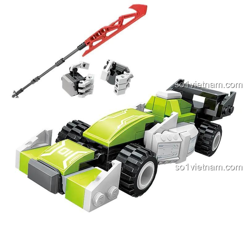 Xe đua lắp ráp 41109 của 启蒙QMAN/ENLIGHTEN/奇妙积木Keeppley, đồ chơi lắp ráp cho bé trai 6 tuổi, giá tốt