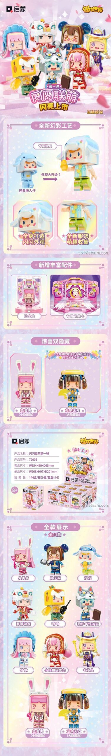 Các nhân vật Mini World trong hộp sản phẩm 72036