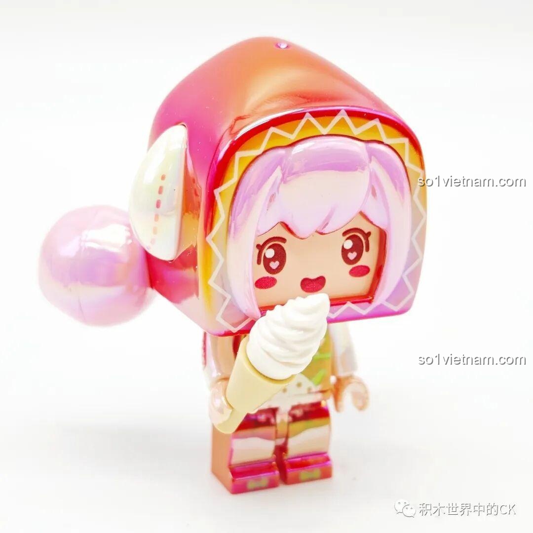 Nhân vật Mini World màu trắng với mũ cao bồi và phụ kiện 72036