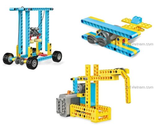Các mô hình cần cẩu, máy bay, xe lắp ráp từ bộ STEM toy QJ2070 của Qunlong, món đồ chơi kỹ thuật sáng tạo cho con trai.