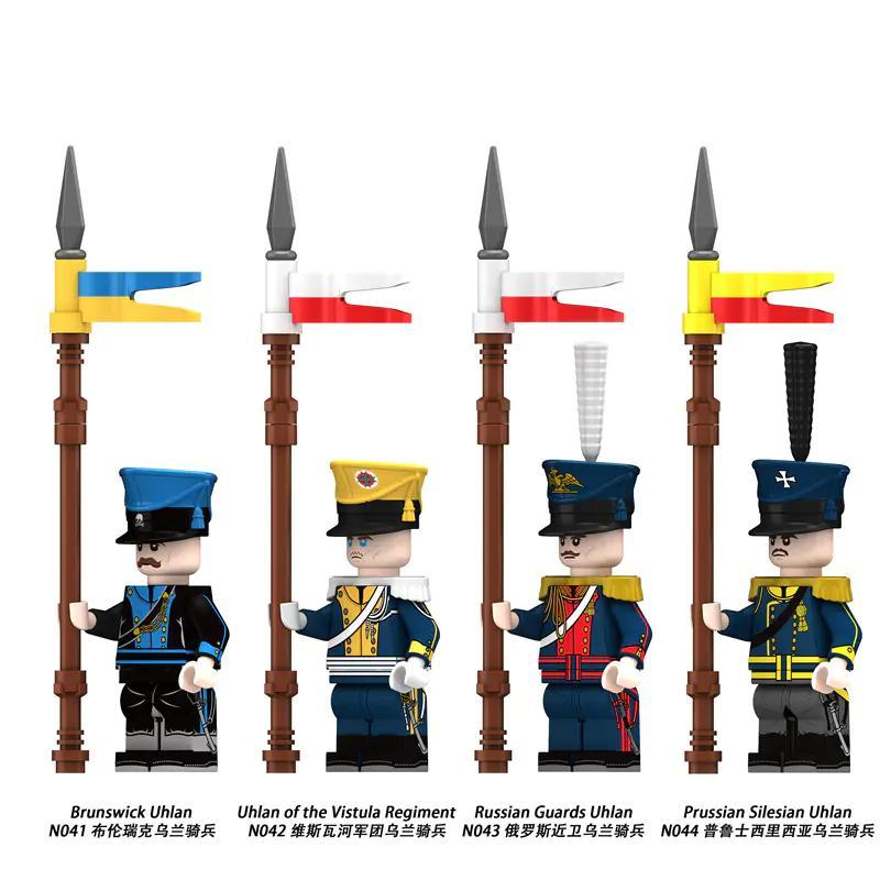 Rebrickable N042 Uhlan of the Vistula Regiment 4 minifigures lính lịch sử, bộ đồ chơi lắp ghép cho bé trai 14 tuổi, mô hình quân sự chi tiết, giá tốt