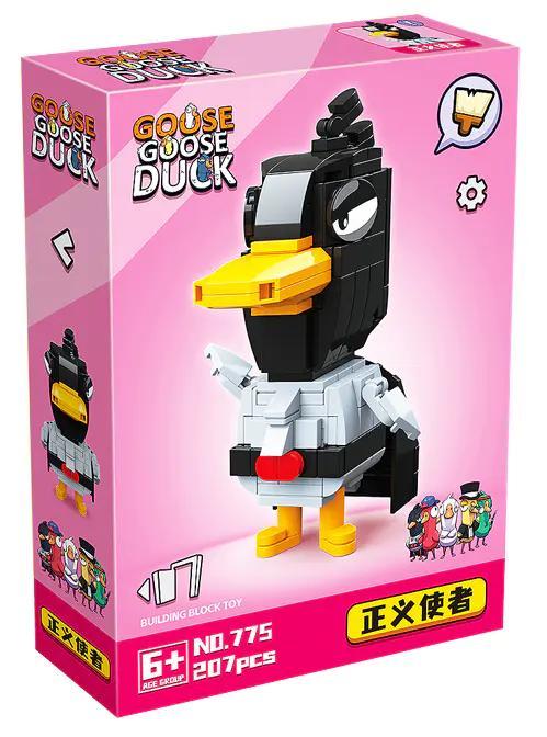 Hộp sản phẩm bộ lắp ghép RENZAIMA 775 Vịt Justiciar trong game Goose Goose Duck, đồ chơi sáng tạo cho bé trai 6 tuổi, giá rẻ.