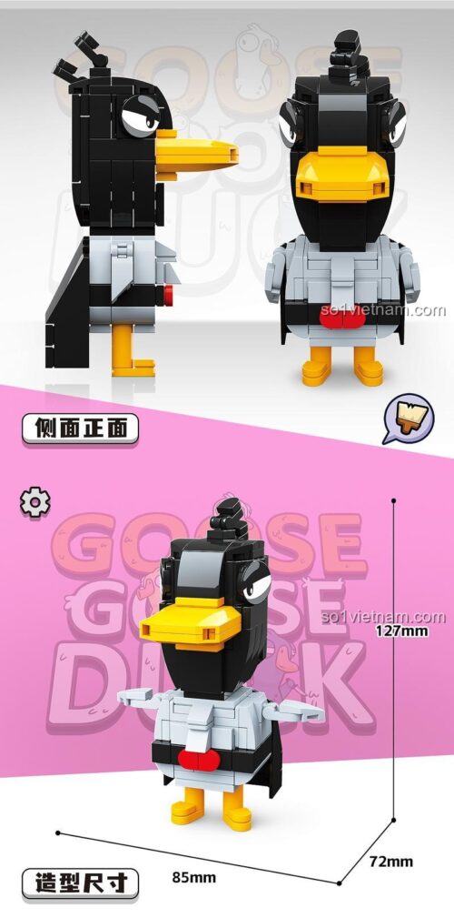 Mô hình Vịt Batman RENZAIMA 775 sau khi lắp ráp hoàn thiện, đồ chơi xếp hình Goose Goose Duck Justiciar độc đáo.