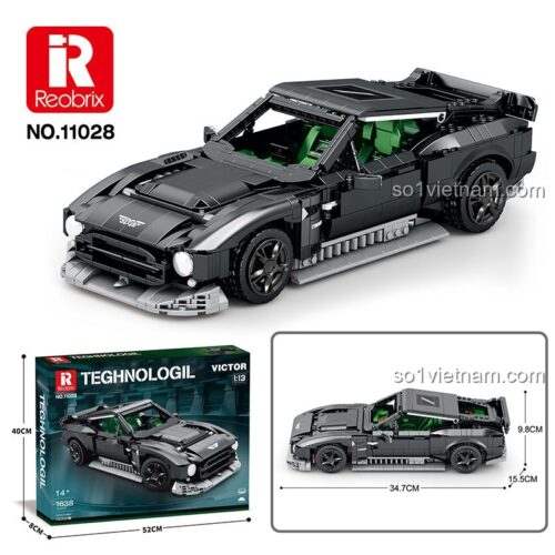 Mô hình bộ lắp ráp Aston Martin Victor tỉ lệ 1:12 của Reobrix mã 11028, một món đồ chơi mô hình xe đua ấn tượng dành cho con trai 14 tuổi, giá tốt.