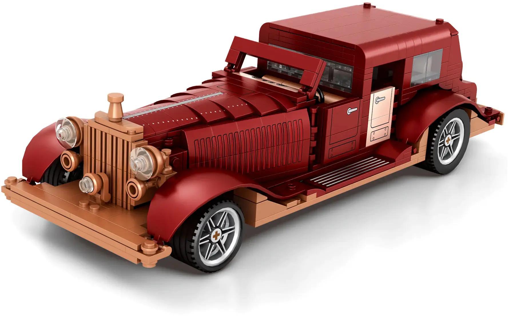 bộ lắp ghép Xe Cổ Rolls-Royce Phantom Reobrix 11033 màu đỏ nâu, mô hình đẳng cấp cho con trai 14 tuổi, giá tốt.