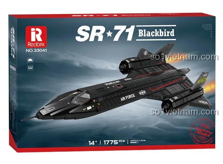 Hộp đồ chơi mô hình Máy bay trinh sát siêu thanh SR-71 Reobrix 33041, 1775 chi tiết, cho con trai 14 tuổi, chất lượng cao