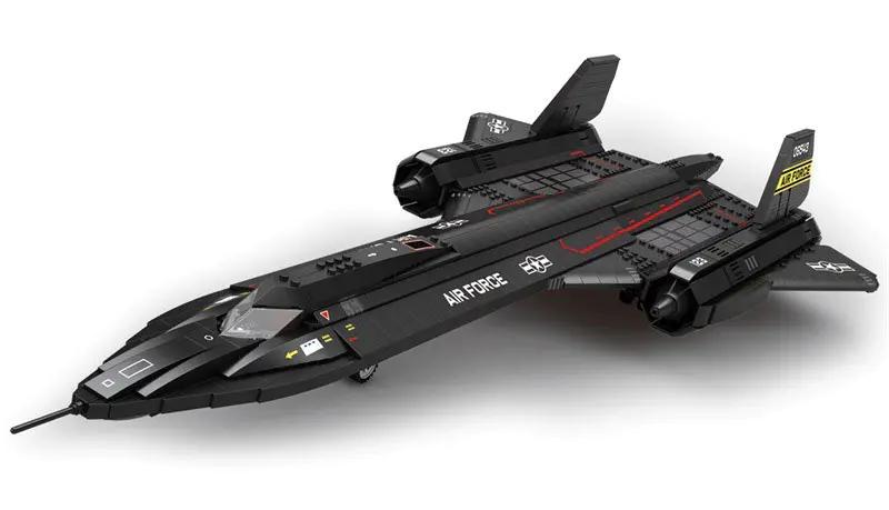 bộ lắp ghép Máy bay SR-71 Blackbird Reobrix 33041, mô hình máy bay chiến đấu tàng hình đen tuyền, phù hợp con trai 14 tuổi, giá tốt