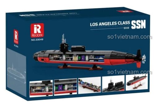 Mô hình tàu ngầm tấn công hạt nhân lớp Los Angeles Reobrix 33049 với nội thất chi tiết, tỉ lệ 1:125