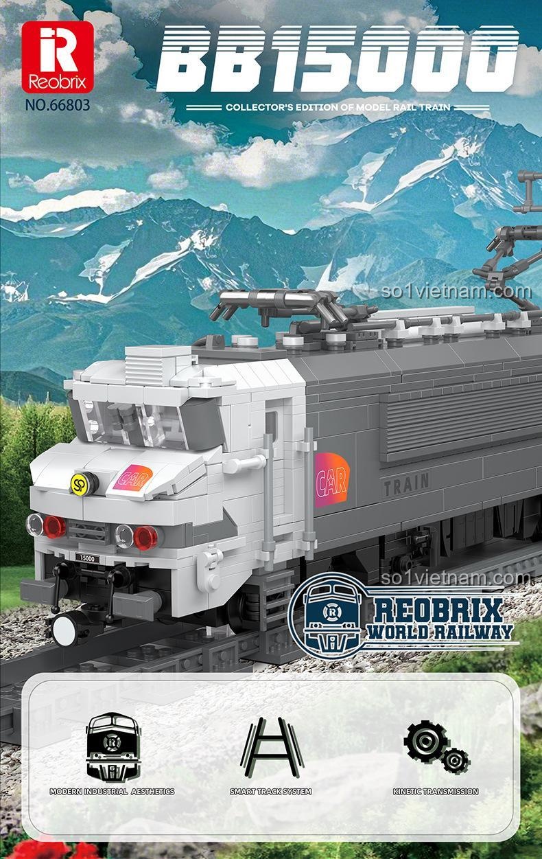 Xe lửa điện BB15000 66803 Reobrix, đồ chơi mô hình chi tiết cao cho con trai 14 tuổi, chất lượng tốt.