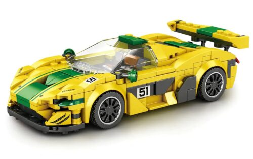 Bộ lắp ghép Siêu xe McLaren P1 GTR Reobrix 677, mô hình xe đua màu vàng cho con trai 14 tuổi, giá rẻ.