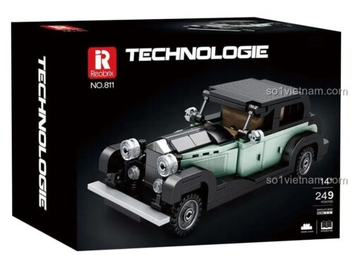 Hộp sản phẩm bộ lắp ghép Reobrix 811 Bentley 8 Litre, đồ chơi mô hình xe hơi cổ điển 249 chi tiết, giá tốt