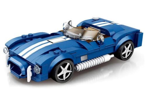 Mô hình xe Shelby Cobra S màu xanh dương với sọc trắng, bộ lắp ghép Reobrix 812, 312 chi tiết, dành cho người chơi 14 tuổi trở lên, Tốc độ Kinh Hoàng, Thiết kế Tỉ lệ 1:16, giá tốt