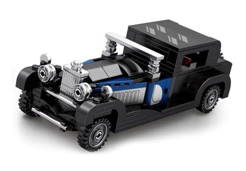 Mô hình xe Bugatti Type 41 Royale màu đen xanh dương, chi tiết nội thất chân thực, bộ lắp ghép Reobrix 814, 249 mảnh, độ tuổi 14+