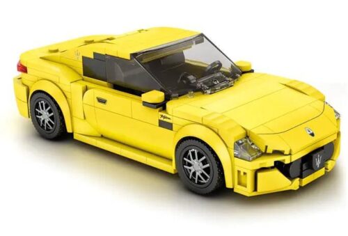 Bộ lắp ghép xe thể thao Maserati GranTurismo Reobrix 823 màu vàng rực rỡ, đồ chơi mô hình cho bé trai 6 tuổi, giá rẻ.