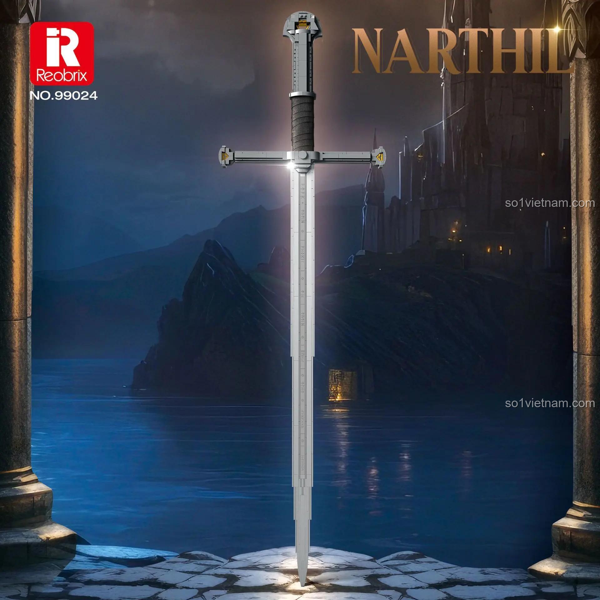 Đồ chơi xây dựng Thanh kiếm của Aragorn Reobrix 99024, mô hình trưng bày kiệt tác huyền thoại, giá tốt cho con trai 14 tuổi
