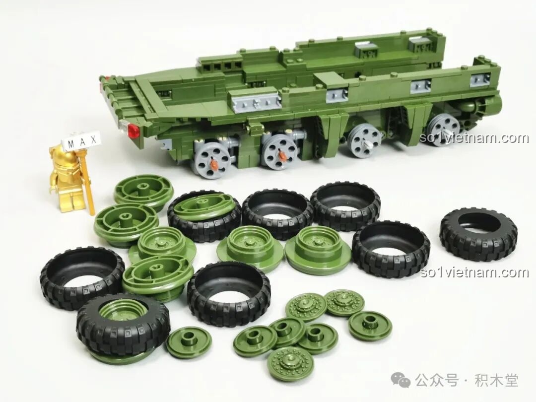 Các chi tiết lốp xe và vành xe mới được đúc khuôn của bộ lắp ráp 12GO 96008 ZBL-19, chất liệu bền bỉ.