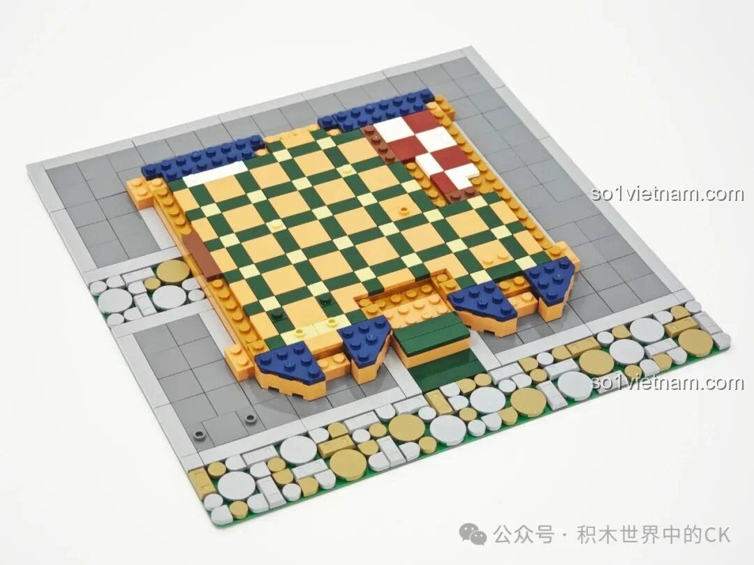 Sàn nhà với họa tiết caro bắt mắt của BAKA 33202 Xưởng Bánh Donut, thể hiện sự tỉ mỉ trong thiết kế.