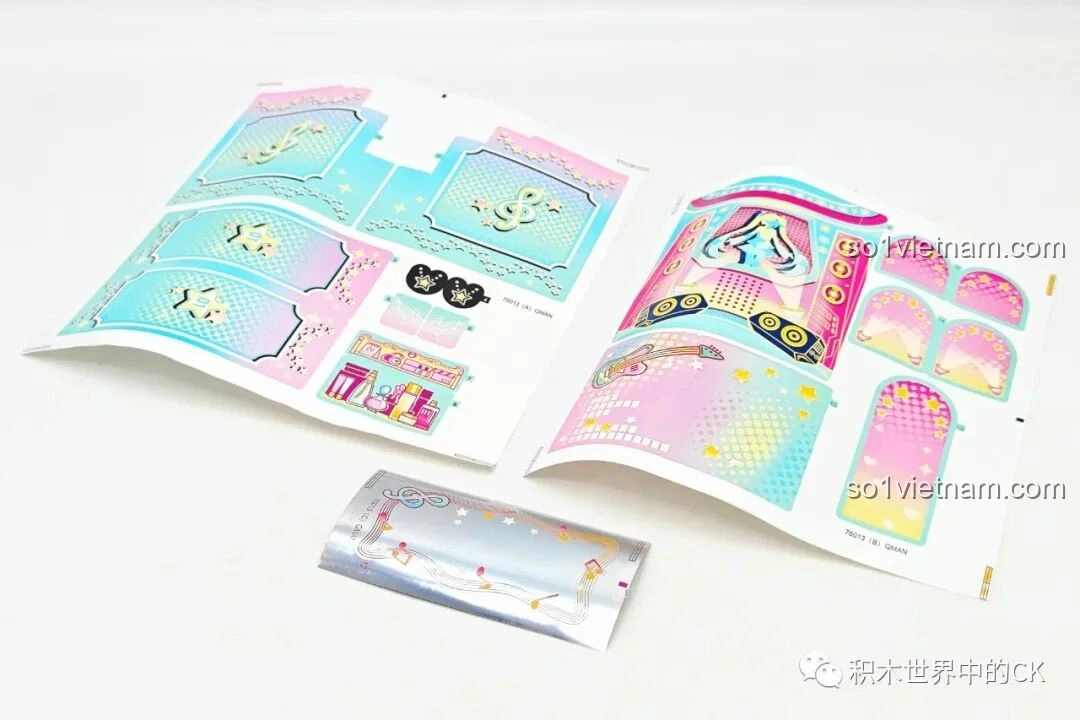 Bộ sticker trang trí với họa tiết nốt nhạc và ngôi sao cho bộ lắp ghép Hatsune Miku 76013.