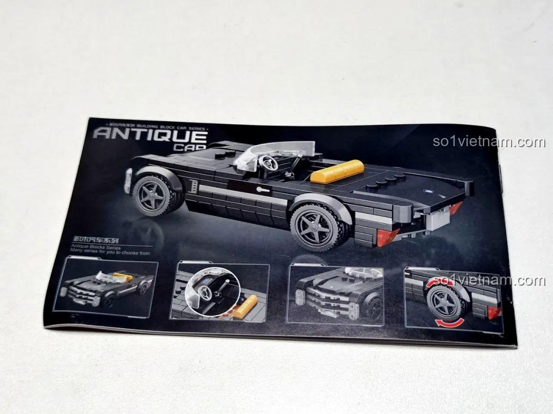 Sách hướng dẫn lắp ráp GAOMISI T1092 mở rộng, hiển thị các chi tiết và tính năng của mô hình xe Cadillac.