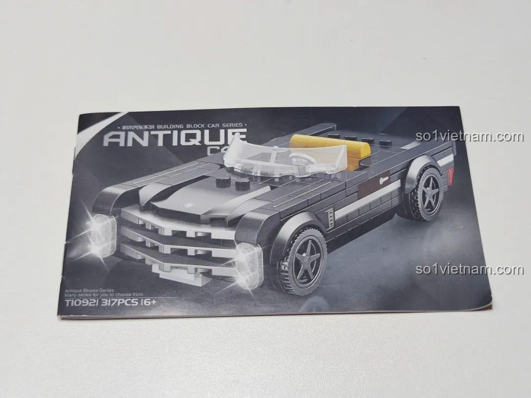 Sách hướng dẫn lắp ráp của bộ GAOMISI T1092 Xe Thể Thao Mui Trần Cadillac Cổ Điển, minh họa rõ ràng các bước.