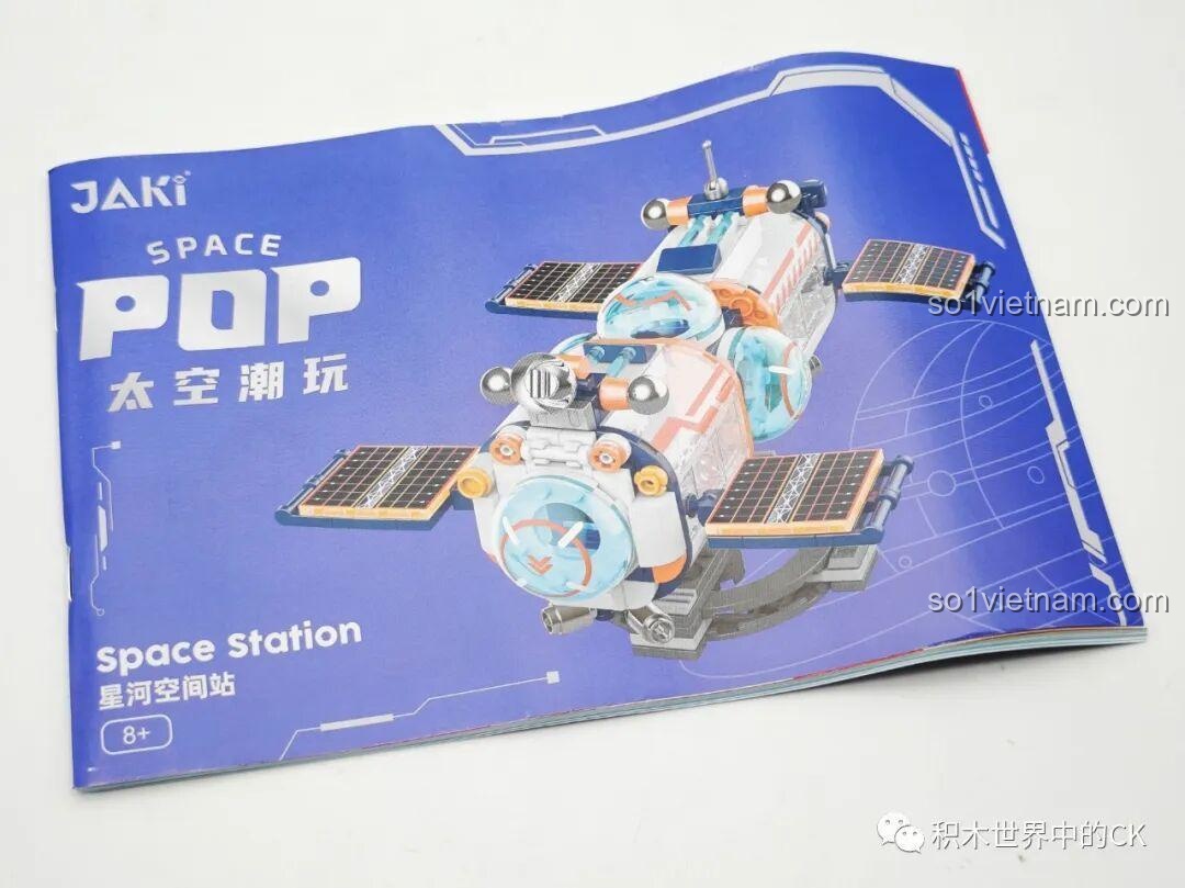 Sách hướng dẫn lắp ráp của mô hình JAKI JK8506 Trạm Không Gian, thuộc bộ sưu tập Space Pop.