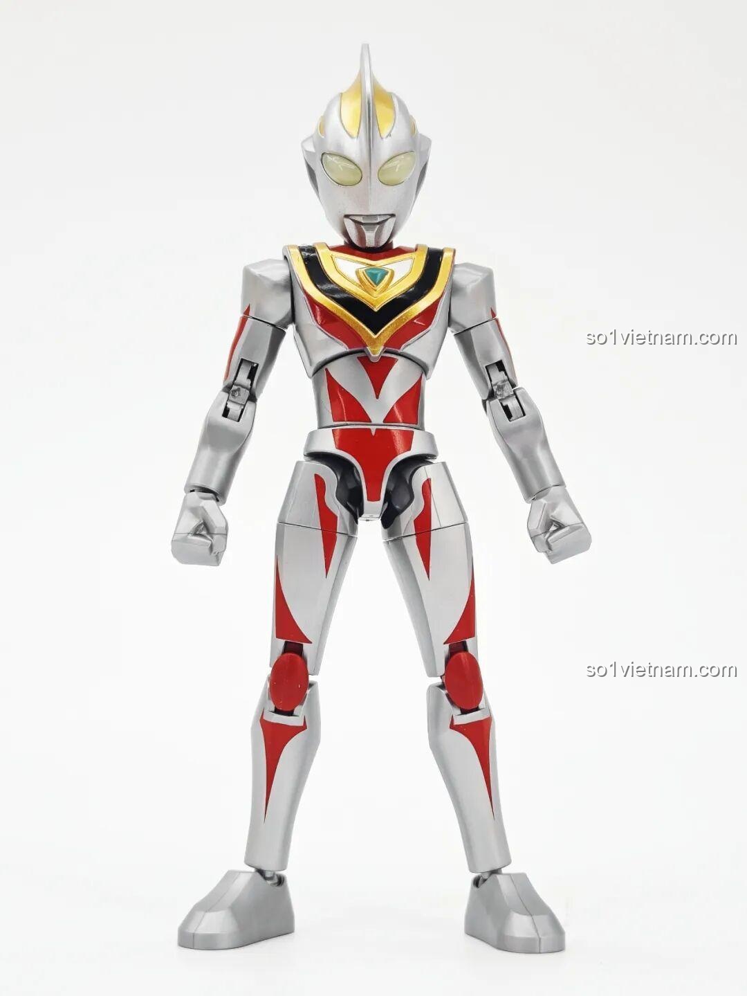 Gaia Ultraman V2 từ bộ lắp ghép Ultraman ZERO Vô Hạn Bản: Đợt 2 Keeppley 75172 nhìn trực diện, thể hiện các chi tiết giáp và màu sắc.