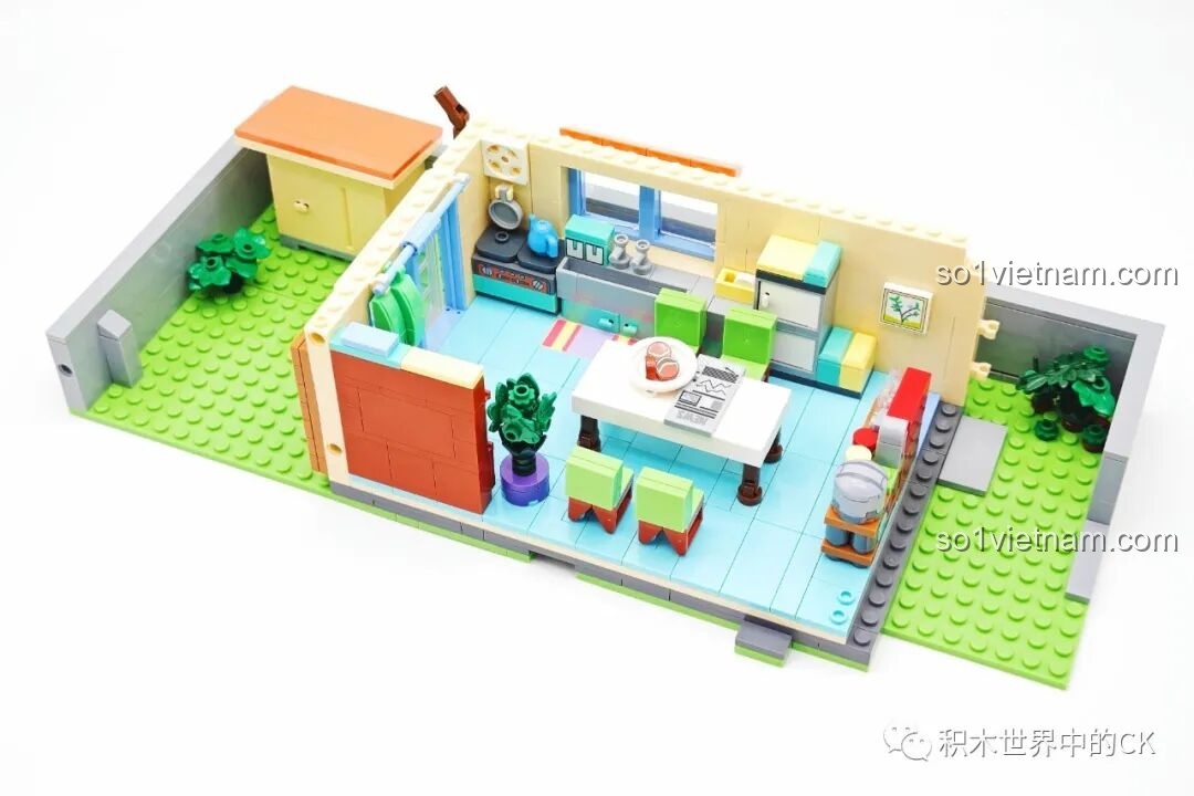 Hoàn thiện nội thất bếp và phòng ăn của bộ đồ chơi xây dựng Ngôi nhà của Doraemon và Nobita K20422.