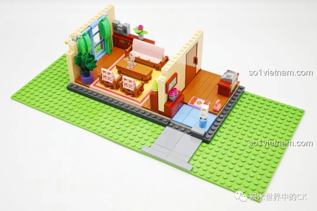 Minifigure bố Nobita (Nobi Nobisuke) nhìn từ phía trước trong bộ đồ chơi xây dựng Ngôi nhà của Doraemon và Nobita K20422.