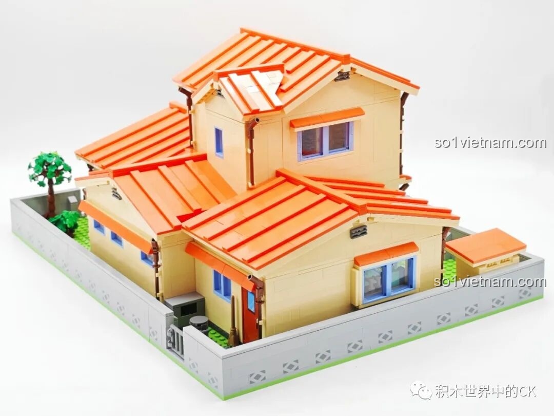 Bồn rửa mặt và gương trong nhà vệ sinh của bộ đồ chơi xây dựng Ngôi nhà của Doraemon và Nobita K20422.