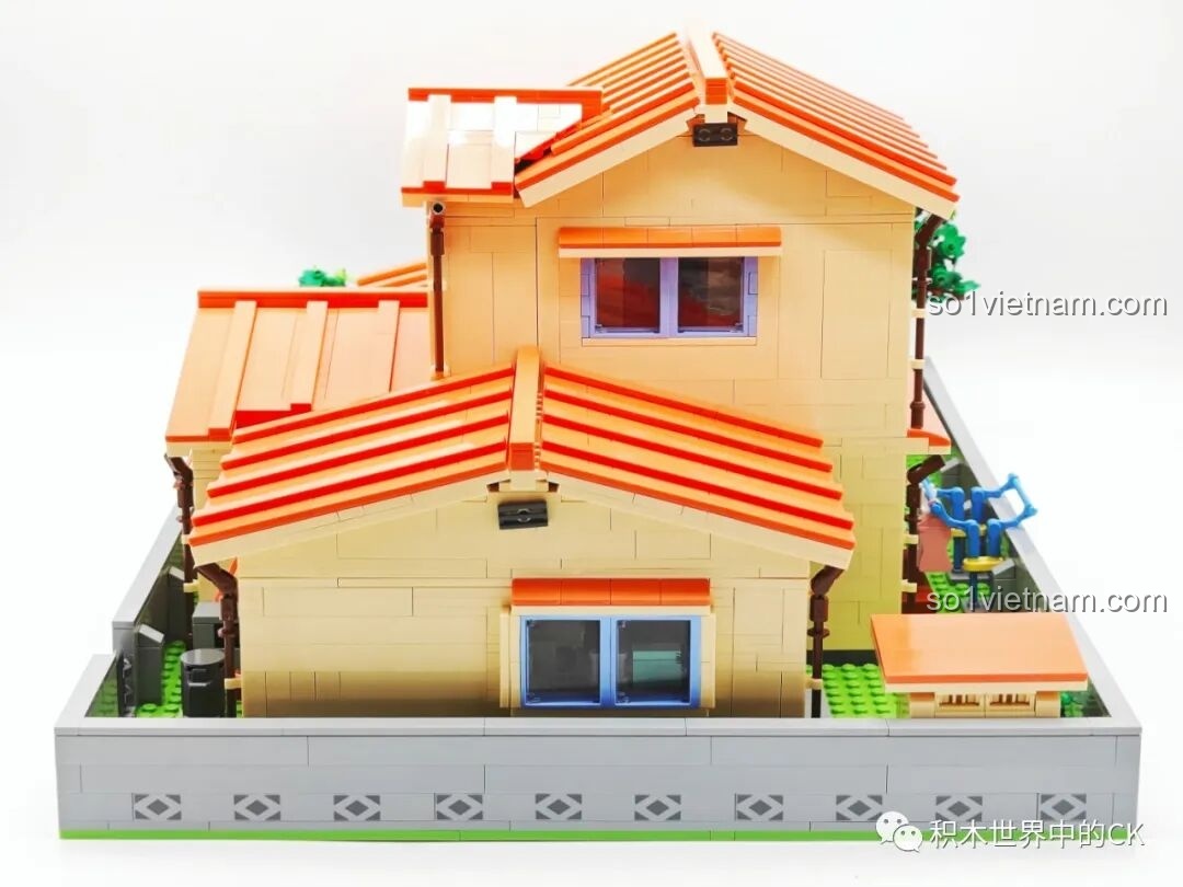 Máy giặt và kệ đồ trong nhà vệ sinh của bộ xếp hình Ngôi nhà phong cách Nhật Bản của Nobita Keeppley K20422.