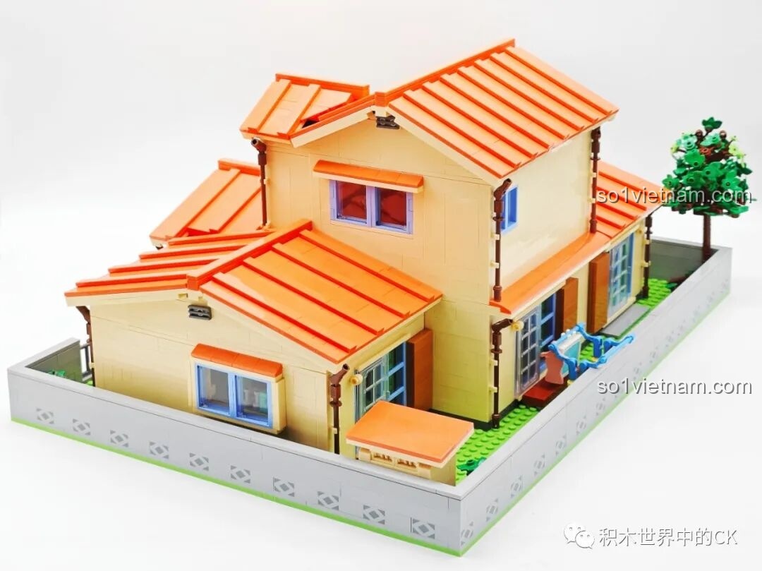 Bồn cầu và khăn treo trong nhà vệ sinh của bộ lắp ghép Keeppley K20422 Ngôi nhà của Nobi Nobita.