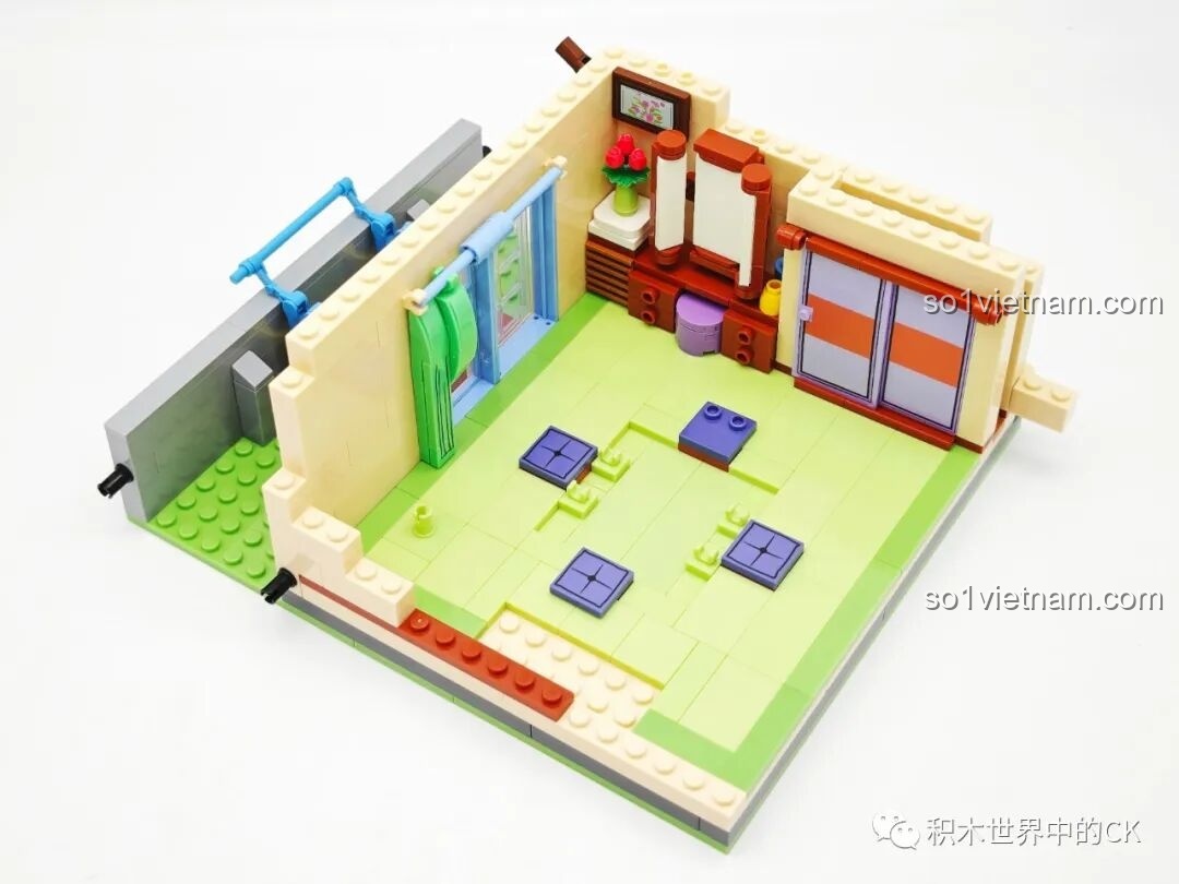 Phần mái nhà tầng trên đã hoàn thiện của bộ xếp hình Ngôi nhà phong cách Nhật Bản của Nobita Keeppley K20422.