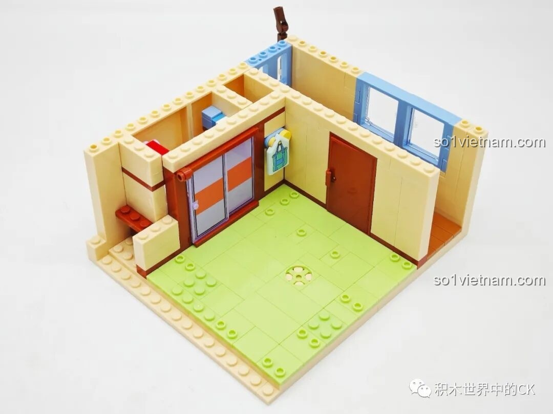 Nền phòng khách của bộ đồ chơi xây dựng Ngôi nhà của Doraemon và Nobita K20422.
