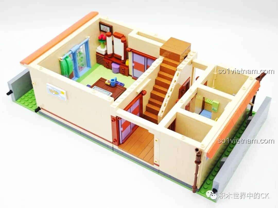 Chi tiết radio và giường ngủ trong phòng Nobita của bộ lắp ghép Keeppley K20422 Ngôi nhà của Nobi Nobita.