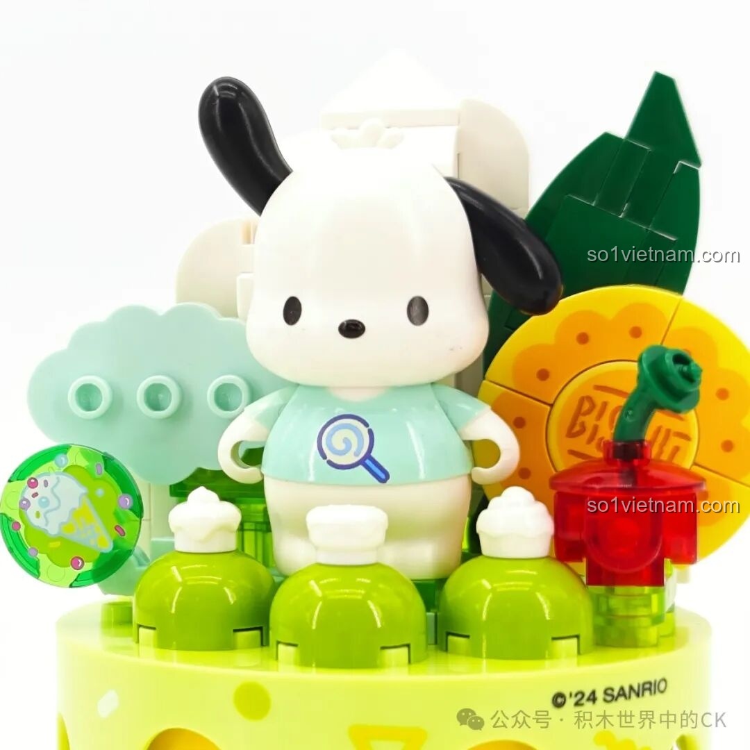 Dàn 6 mô hình Kem Ốc Quế Sanrio Keeppley K20841-K20846 xếp hàng thẳng tắp, khoe sắc rực rỡ.